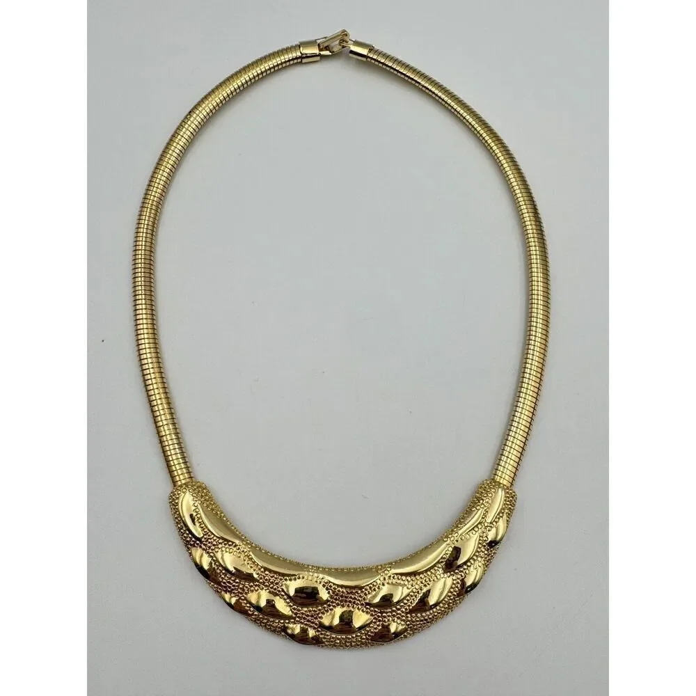 Park Lane Vintage 80s Classic Collar Necklace Omega‎ Chain Chunky Signed